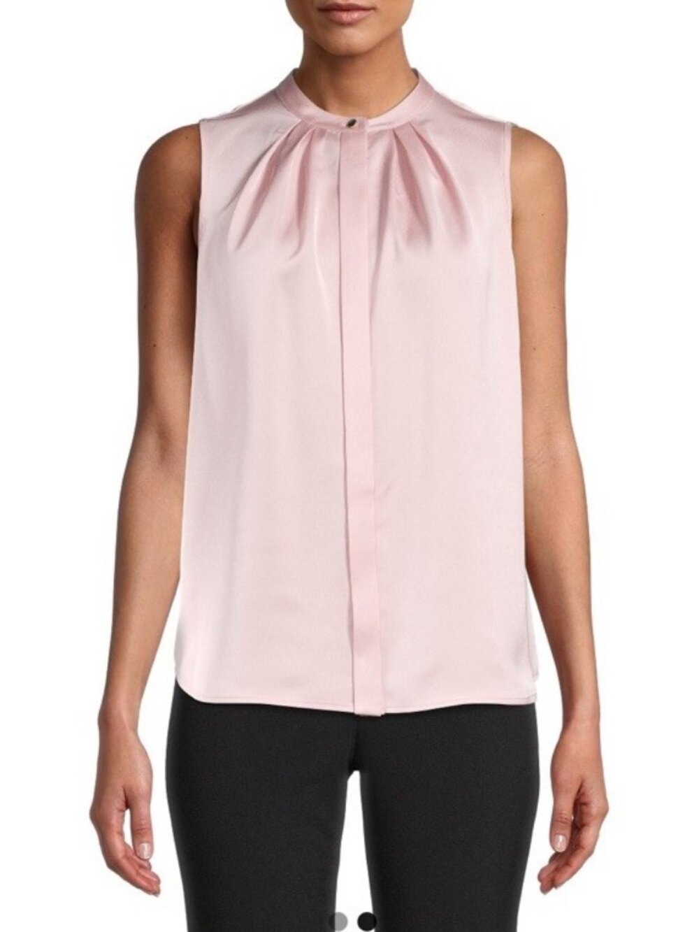 Women's Anne Klein Satin CrepeBlouse, Size 14 - Pink